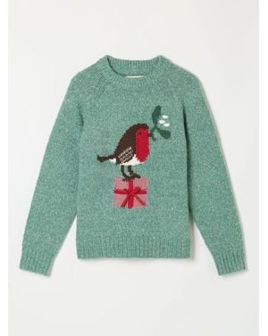 FatFace Fatface Robin Knitted Crew Sweater - Green
