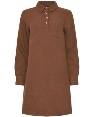 M Com Shirt Dress - Brown