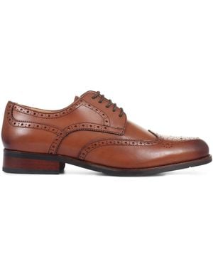 Jones Bootmaker Manning Wide Fit Brogues Shoes - Brown