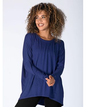 Pineapple Script Long Sleeves Top - Blue