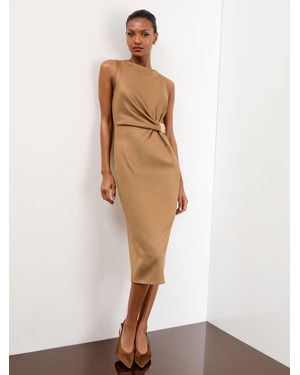 Lipsy Sleeveless Drape Wrap Midi Dress - White