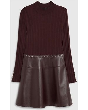 River Island Faux Leather Hybrid Mini Dress - Purple