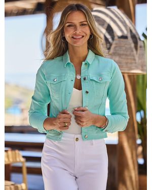 Sosandar Aqua Denim Jacket - Blue