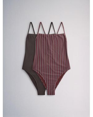 The Set 2 Pack Square Neck Swimsuits - Purple
