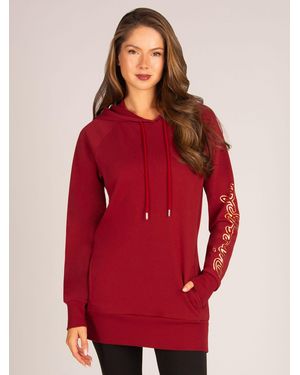 Pineapple Longline Logo Hoodie - Red