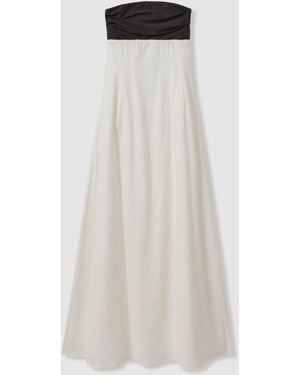 Anna Quan Linen-Jersey Strapless Maxi Dress - White