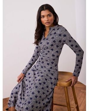 Mint Velvet Zip Jersey Midi Dress - Blue