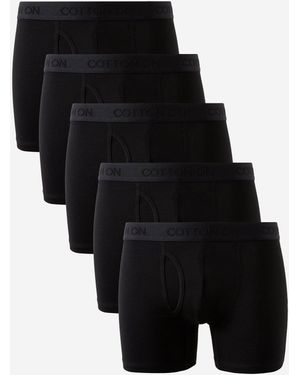 Cotton On Cotton Boxer Brief 5 Pack - Black