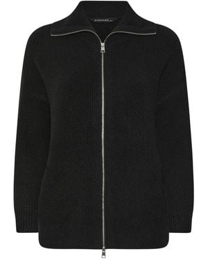 Evans Double Ended Zip Cardigan - Black