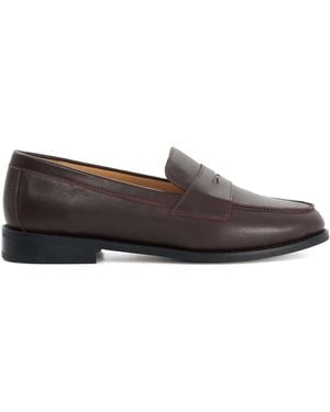 Dune Standard Fit Leather Ginelli Flexi Sole Penny Loafers - Gray