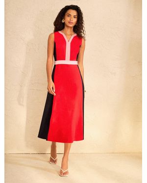 Love & Roses Petite Tailored Colorblock Sleeveless Fit And Flare Dress