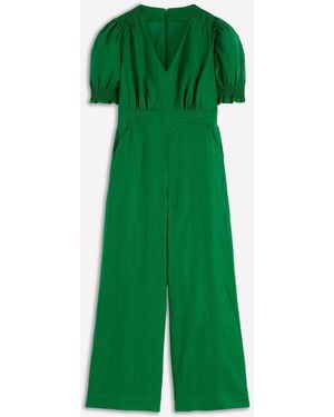 Boden Anna Linen Jumpsuit - Green