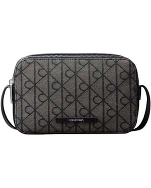 Calvin Klein Calvin Klein Logo Jacquard Crossbody Camera Bag - Gray