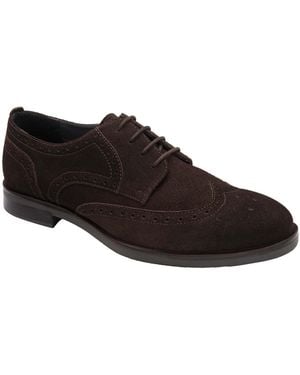 Frank Wright Suede Lace-Up Brogue Shoes - Brown