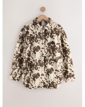 Next Polar Fleece Shacket - Natural