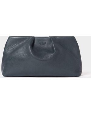 Osprey The Pleated Leather Clutch Bag - Blue