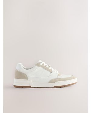 Next Smart Casual Sneakers With Suede Trim - Natural