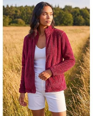 Roman Sherpa Fleece Jacket - Red