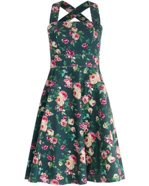 Joe Browns Floral Print Pinafore Dress - Green