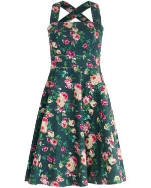 Joe Browns Floral Print Pinafore Dress - Green