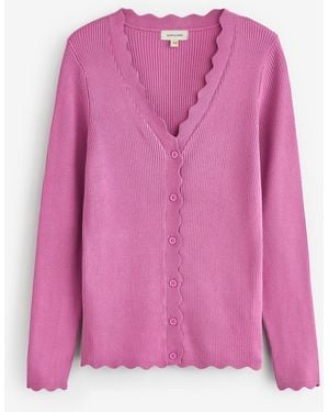 JD Williams Scallop Hem Knitted Cardigan - Pink