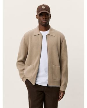 Les Deux Les Deux Fischer Cotton Milano Zip Jacket - Natural