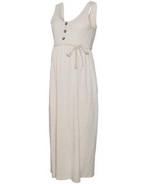 Mama.licious Maternity And Nursing Sleeveless Jersey Maxi Dress - White