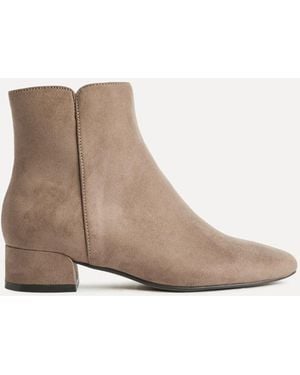 Linzi Outline Low Block Heeled Ankle Boots - Natural