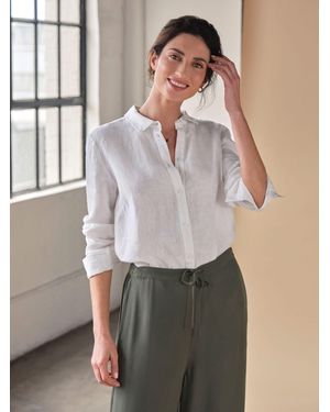 Pure Collection Linen Loose Fit Shirt - White