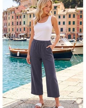 Roman Petite Stretch Crop Pants - Blue
