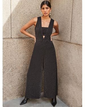 Ro & Zo Sparkle Ponte Jumpsuit - Natural