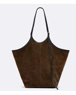 AllSaints Allsaints Siloh Suede Overspill Bag - Brown