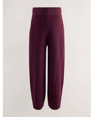 Next Burgundy Maternity Barrel Leg Knit Pants - Purple