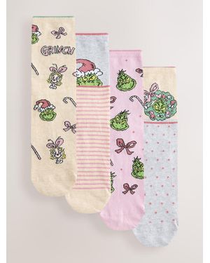 Next Christmas The Grinch Licensed Ankle Socks 4 Pack - Pink