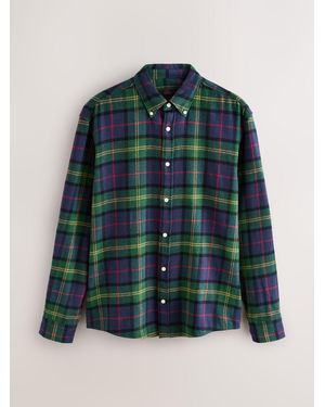 Next Signature Long Sleeve Check Shirt - Green