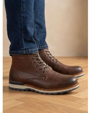Jones Bootmaker Wide Fit Ealing Leather Ankle Boots - Blue