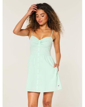 Hollister Button Through Mini Dress - Green