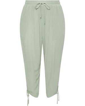 Yours Curve Cropped Hose Mit Gerafftem Saumeu 48 (Uk 20) - Grün