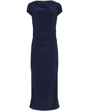 Long Tall Sally Cowl Neck Gathered Column Dress - Blue