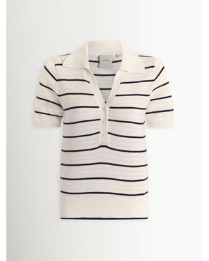Varley Club Cotton Blend Wren Knit Polo Shirt - Grau