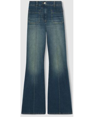 Reiss Mid Sakura Tall Patch-Pocket Flared Jeans - Blue