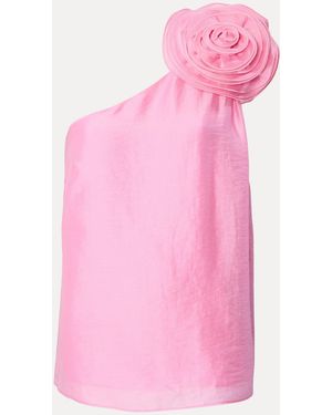 Phase Eight Angelina Floral Corsage One Shoulder Top - Pink