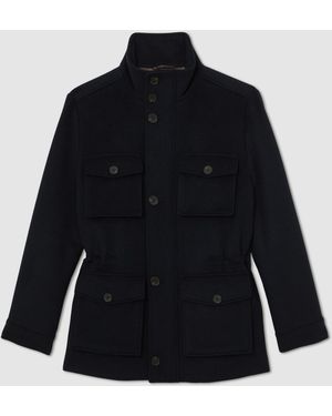 Reiss Trident Wool-Blend Four-Pocket Jacket - Blue
