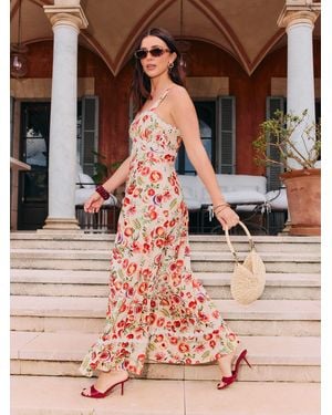 Friends Like These X Lucy Mecklenburgh Circle Trim Strappy Midi Sundress - Brown