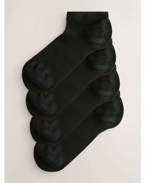 Next Supersoft Ribbed Sneaker Socks 4 Pack - Black