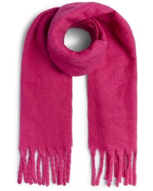 Pieces Block Color Scarf - Pink