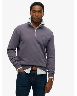 Superdry Athletic Essentials Half Zip Sweatshirt - Blue