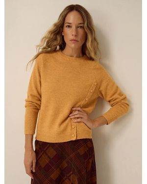 Monsoon Bray Asymmetrical Button Jumper - Brown