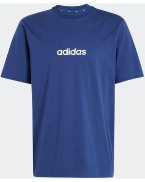 adidas Essentials Linear Single Jersey T-Shirt - Blue