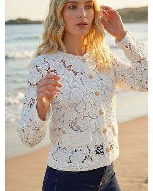Roman Crochet Knit Jacket - Gray